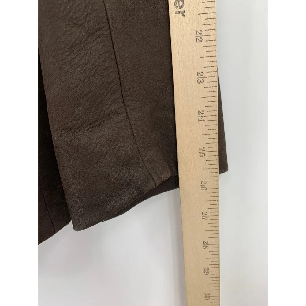 Vintage Banana Republic Blazer Mens 42R Brown 100% Nubuck Leather Jacket Heavy